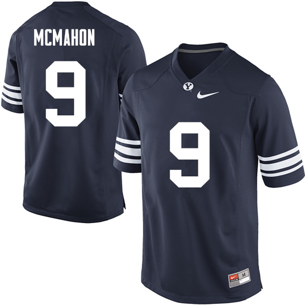 Men #9 Jim McMahon BYU Cougars College Football Jerseys Sale-Navy - Click Image to Close